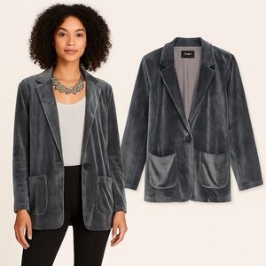 Storia, Sinfully Soft Lightweight Velvet Corduroy Timeless Gray Women's Jacket